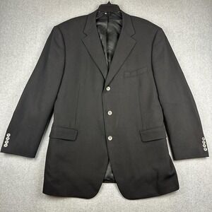 Samuelsohn Suit Jacket Mens 48(44)R Black Wool SB Austin 3-Button Canada
